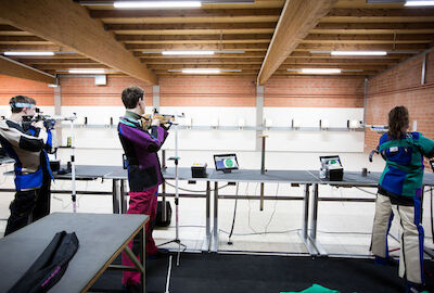 Typische Trainingssituation in der Luftgewehrhalle.