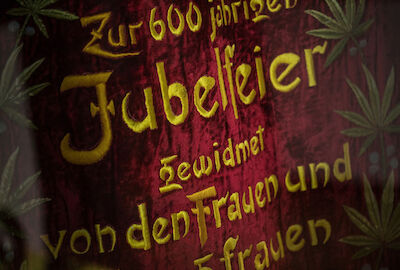 Details der Schützenfahne von 1902 - zum 600-jährigen Jubiläum